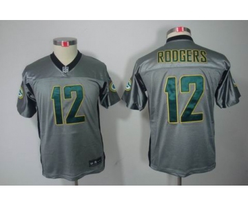 nike youth nfl jerseys green bay packers #12 rodgers grey[Elite shadow]