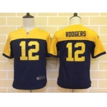 nike youth nfl jerseys green bay packers #12 rodgers yellow-blue[nike]