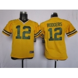 nike youth nfl jerseys green bay packers #12 rodgers yellow[nike]