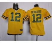 nike youth nfl jerseys green bay packers #12 rodgers yellow[nike]