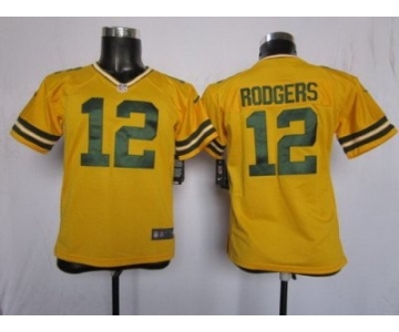 nike youth nfl jerseys green bay packers #12 rodgers yellow[nike]