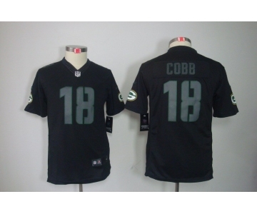 nike youth nfl jerseys green bay packers #18 cobb black[nike impact limited]