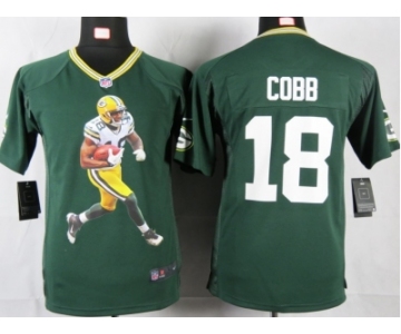 nike youth nfl jerseys green bay packers #18 cobb green[portrait fashion]