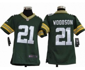 nike youth nfl jerseys green bay packers #21 woodson green[nike]