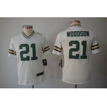 nike youth nfl jerseys green bay packers #21 woodson white[nike limited]