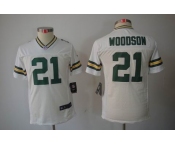 nike youth nfl jerseys green bay packers #21 woodson white[nike limited]