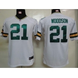 nike youth nfl jerseys green bay packers #21 woodson white[nike]