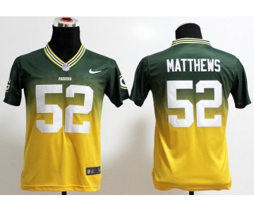 nike youth nfl jerseys green bay packers #52 clay matthews green-yellow[nike drift fashion][second version]