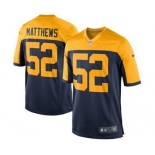 nike youth nfl jerseys green bay packers #52 clay matthews yellow-blue[nike]