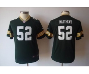 nike youth nfl jerseys green bay packers #52 matthews green[nike]