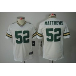 nike youth nfl jerseys green bay packers #52 matthews white[nike limited]