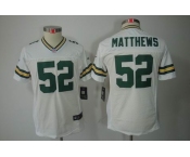 nike youth nfl jerseys green bay packers #52 matthews white[nike limited]