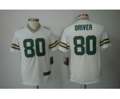 nike youth nfl jerseys green bay packers #80 driver white[nike limited]