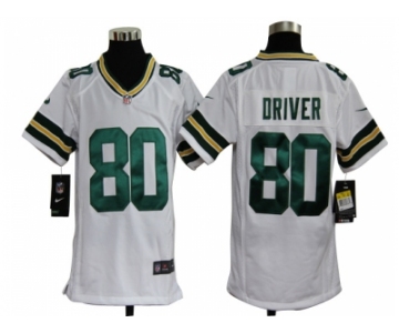 nike youth nfl jerseys green bay packers #80 driver white[nike]