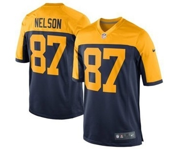 nike youth nfl jerseys green bay packers #87 jordy nelson yellow-blue[nike]