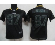 nike youth nfl jerseys green bay packers #87 nelson black[lights out]