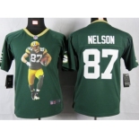 nike youth nfl jerseys green bay packers #87 nelson green[portrait fashion]