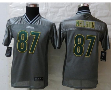 nike youth nfl jerseys green bay packers #87 nelson grey[nike vapor]