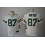 nike youth nfl jerseys green bay packers #87 nelson white[nike limited]