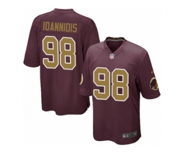 Men Nike Washington Redskins #98 Matthew Ioannidis Game Burgundy Red Gold Number Alternate 80TH Anniversary NFL Jersey