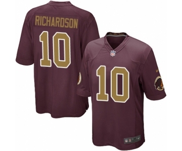 Men's Nike Washington Redskins #10 Paul Richardson Game Burgundy Red Gold Number Alternate 80TH Anniversary NFL Jersey