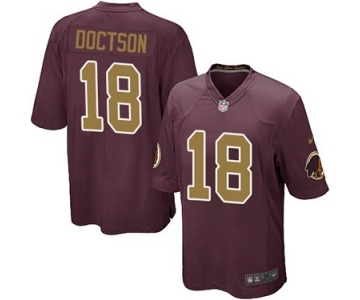 Men's Nike Washington Redskins #18 Josh Doctson Game Burgundy Red Gold Number Alternate 80TH Anniversary NFL Jersey