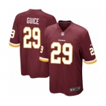 Men's Nike Washington Redskins #29 Derrius Guice Game Burgundy Red Team Color NFL Jersey