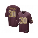 Men's Nike Washington Redskins #30 Su'a Cravens Game Burgundy Red Gold Number Alternate 80TH Anniversary NFL Jersey