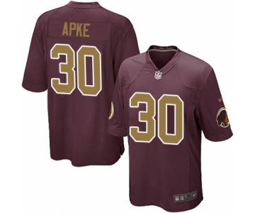 Men's Nike Washington Redskins #30 Troy Apke Game Burgundy Red Gold Number Alternate 80TH Anniversary NFL Jerse