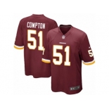 Men's Nike Washington Redskins #51 Will Compton Game Burgundy Red Team Color NFL Jersey