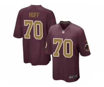 Men's Nike Washington Redskins #70 Sam Huff Game Burgundy Red Gold Number Alternate 80TH Anniversary NFL Jersey