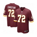 Men's Nike Washington Redskins #72 Geron Christian Game Burgundy Red Team Color NFL Jersey