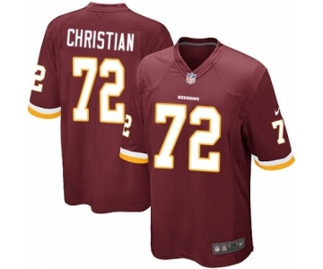 Men's Nike Washington Redskins #72 Geron Christian Game Burgundy Red Team Color NFL Jersey