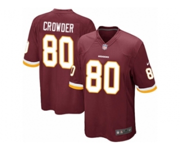 Men's Nike Washington Redskins #80 Jamison Crowder Game Burgundy Red Team Color NFL Jersey