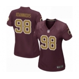 Men's Nike Washington Redskins #98 Matt Ioannidis Game Burgundy Red Gold Number Alternate 80TH Anniversary NFL Jersey