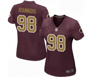 Men's Nike Washington Redskins #98 Matt Ioannidis Game Burgundy Red Gold Number Alternate 80TH Anniversary NFL Jersey