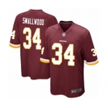 Men's Washington Redskins #34 Wendell Smallwood Game Burgundy Red Team Color Football Jersey