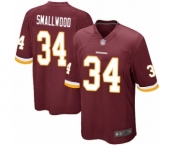 Men's Washington Redskins #34 Wendell Smallwood Game Burgundy Red Team Color Football Jersey