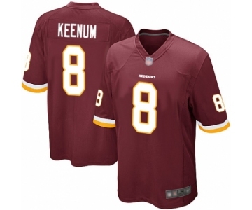 Men's Washington Redskins #8 Case Keenum Game Burgundy Red Team Color Football Jersey