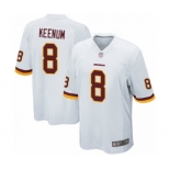 Men's Washington Redskins #8 Case Keenum Game White Football Jersey