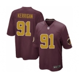 Men's Washington Redskins #91 Ryan Kerrigan Game Burgundy Red Gold Number Alternate 80TH Anniversary Football Jersey