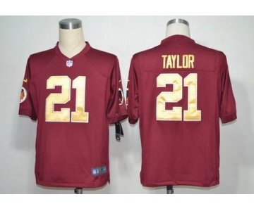 nike nfl jerseys washington redskins #21 fred taylor red[game yellow number]