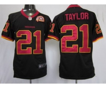 nike nfl jerseys washington redskins #21 taylor black [game 80th patch]