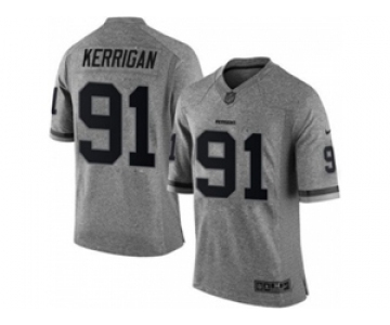 nike nfl jerseys washington redskins #91 kerrigan gray[game]