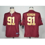 nike nfl jerseys washington redskins #91 kerrigan red[game yellow number]