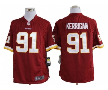 nike nfl jerseys washington redskins #91 kerrigan red[game]