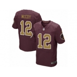 Men's Nike Washington Redskins #12 Colt McCoy Elite Burgundy Red Gold Number Alternate 80TH Anniversary NFL Jersey