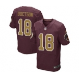 Men's Nike Washington Redskins #18 Josh Doctson Elite Burgundy Red Gold Number Alternate 80TH Anniversary NFL Jersey