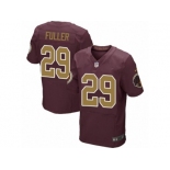 Men's Nike Washington Redskins #29 Kendall Fuller Elite Burgundy Red Gold Number Alternate 80TH Anniversary NFL Jersey