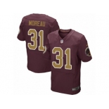 Men's Nike Washington Redskins #31 Fabian Moreau Elite Burgundy Red Gold Number Alternate 80TH Anniversary NFL Jersey